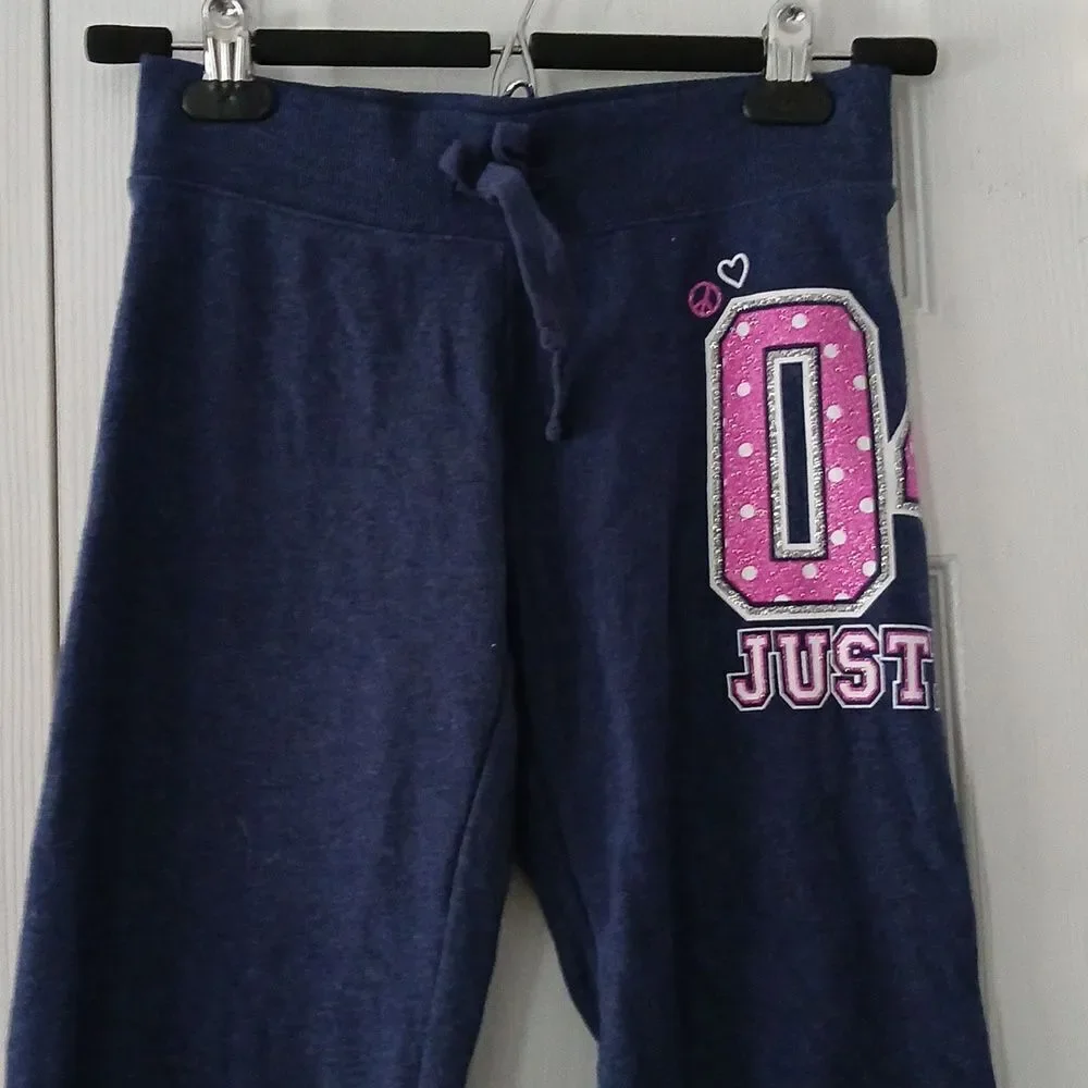 Justice navy purple sweatpants capris  Sz 10 NWOT
